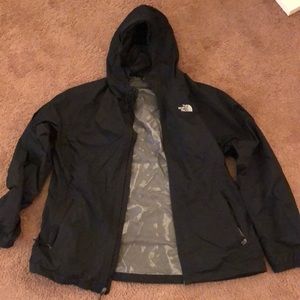 Black North Face Raincoat/Windbreaker